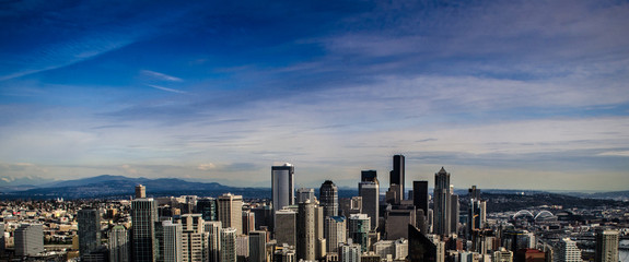 View of Seattle city from above skyline