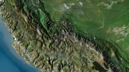 Cusco, Peru - outlined. Satellite © Yarr65