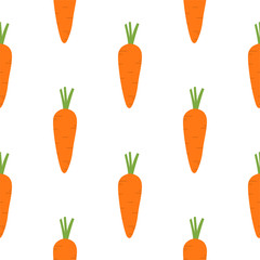 Carrot. Colored Seamless Vector Patterns