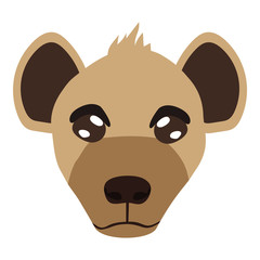 African Animal - Hyena Head/Face - Vector Cartoon
