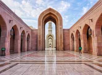 Fototapeta na wymiar Interior of a Mosque in Oman