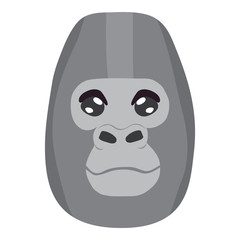 African Animal - Gorilla Head/Face - Vector Cartoon