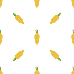 Yellow Carrots. Colored Seamless Vector Patterns 
