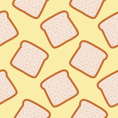 bread or toast seamless pattern vector illustration 