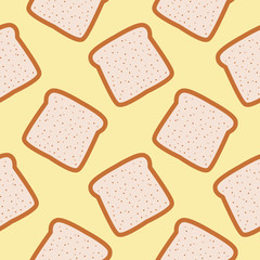 bread or toast seamless pattern vector illustration 
