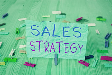 Word writing text Sales Strategy. Business photo showcasing Plan for reaching and selling to your...