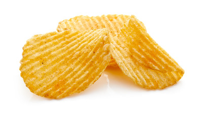 Potato Chips Isolated on White Background