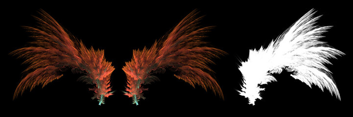 Obraz premium Mystical abstract brown dragon wings