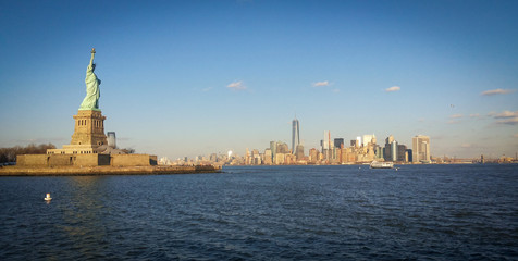 Liberty Statue and Manhattan skyline