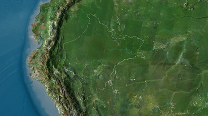 Loreto, Peru - outlined. Satellite