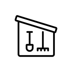 sloping farm appliance shed icon vector. sloping farm appliance shed sign. isolated contour symbol illustration