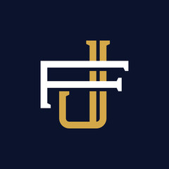 Initial Letter JF FJ Monogram Logo Design