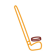 hockey club and disk line style icon
