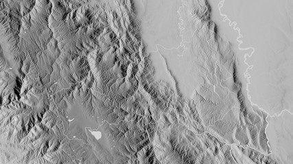 Pasco, Peru - outlined. Grayscale