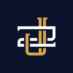 Initial Letter JZ ZJ Monogram Logo Design