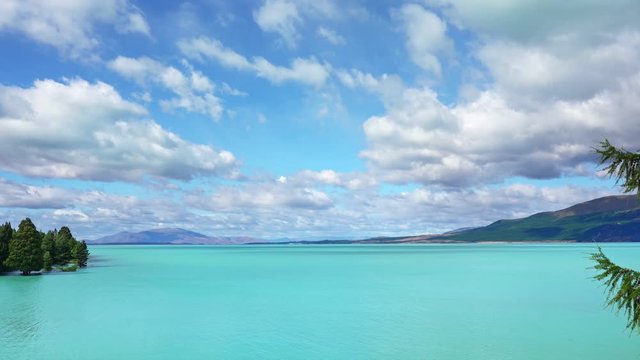 Picturesque Lake Pukaki, South Island in New Zealand