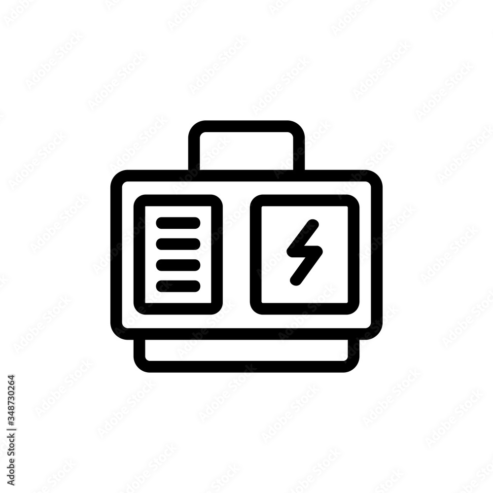 Poster electric generator with carry handle icon vector. electric generator with carry handle sign. isolate