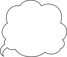 Cute Cartoon clouds Speech bubble outline