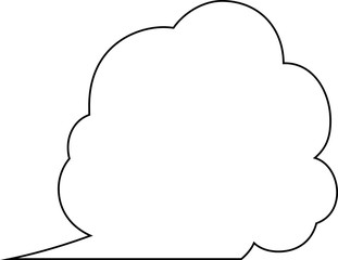 Cute Cartoon clouds Speech bubble outline