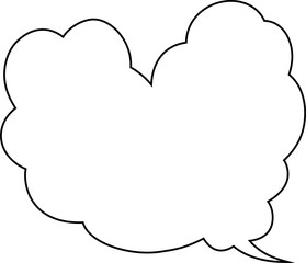 Cute Cartoon clouds Speech bubble outline