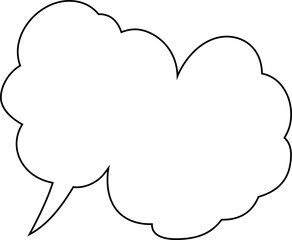 Cute Cartoon clouds Speech bubble outline