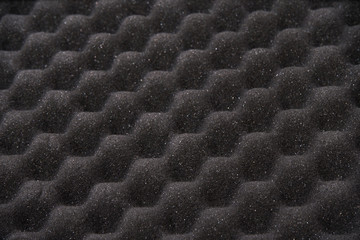 Foam sound protect wall texture. Audio recording background. Pyramid shape sponge waves. Soundproof...