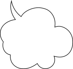 Cute Cartoon clouds Speech bubble outline