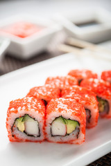 Futomaki sushi california futomaki on a dish