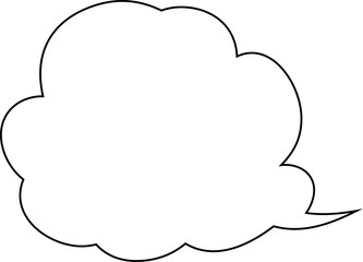 Cute Cartoon clouds Speech bubble outline