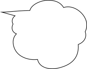 Cute Cartoon clouds Speech bubble outline