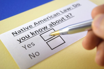 One person is answering question about native american law.