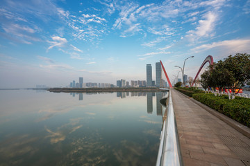 Lakeside modern office building in China