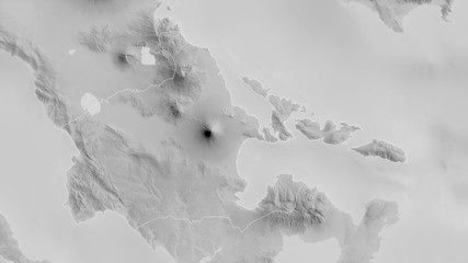 Albay, Philippines - outlined. Grayscale