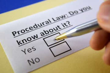 Fototapeta premium One person is answering question about procedural law.