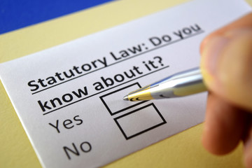 One person is answering question about statutory law.