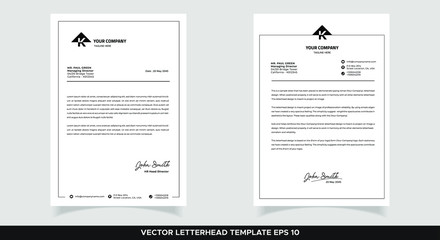 Elegant letterhead template design in minimalist style