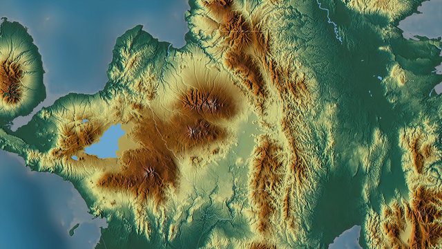 Bukidnon, Philippines - outlined. Relief
