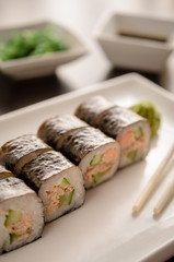 KYOTO MAKI sushi rolls with cooked salmon