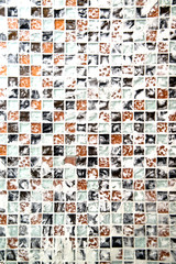 Texture and background for square mosaic ceramic tiles on the walls of the pool, bathroom, kitchen.  .