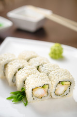 CHICKEN MAKI sushi rolls with chicken breast