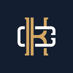 Initial Letter KC CK Monogram Logo Design