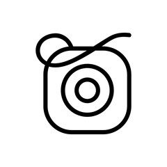 square dental floss device icon vector. square dental floss device sign. isolated contour symbol illustration