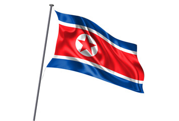 北朝鮮　 国旗　ポール　アイコン