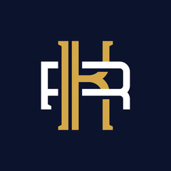 Initial Letter KR RK Monogram Logo Design