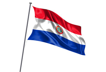 パラグアイ　 国旗　ポール　アイコン