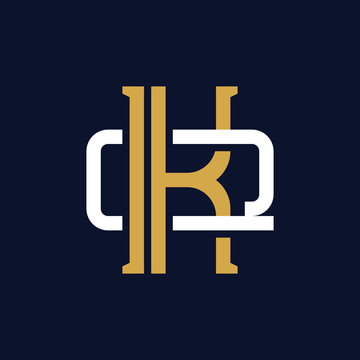 Initial Letter KQ QK Monogram Logo Design