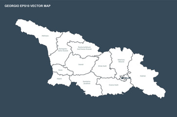 georgia map. vector map of georgia in european country. 