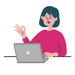 女の子　パソコン　いいね