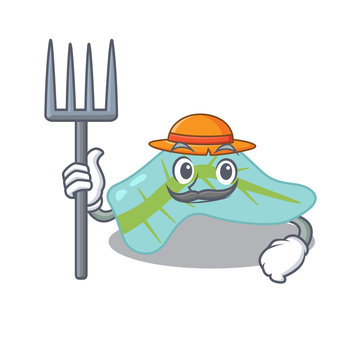 Pancreas mascot design working as a Farmer wearing a hat