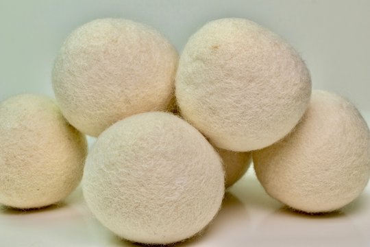 Close Up Of Wool Dryer Balls 